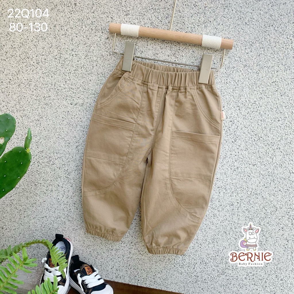 Quần kaki bo thiết kế túi bên dành cho bé trai bé gái