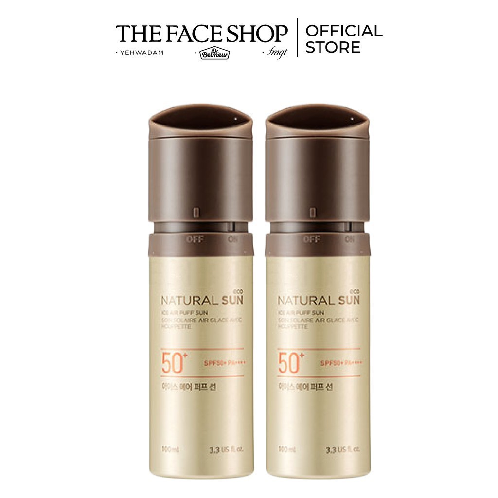 Bộ 2 Sữa Chống Nắng Hạ Nhiệt Làn Da TheFaceShop Natural Sun Eco Ice Air Puff Sun Spf50+Pa+++100ml