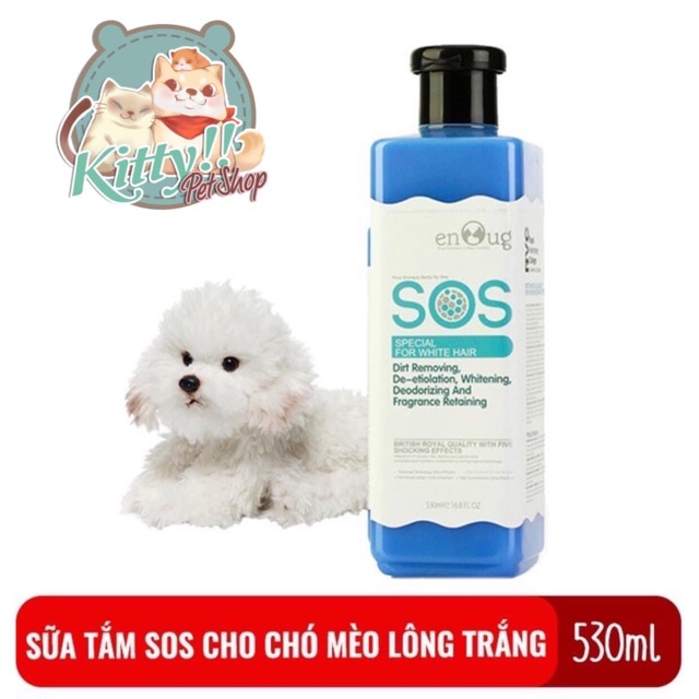 SỮA TẮM SOS CHO CHÓ MÈO LÔNG TRẮNG 530ml ( xanh dương )