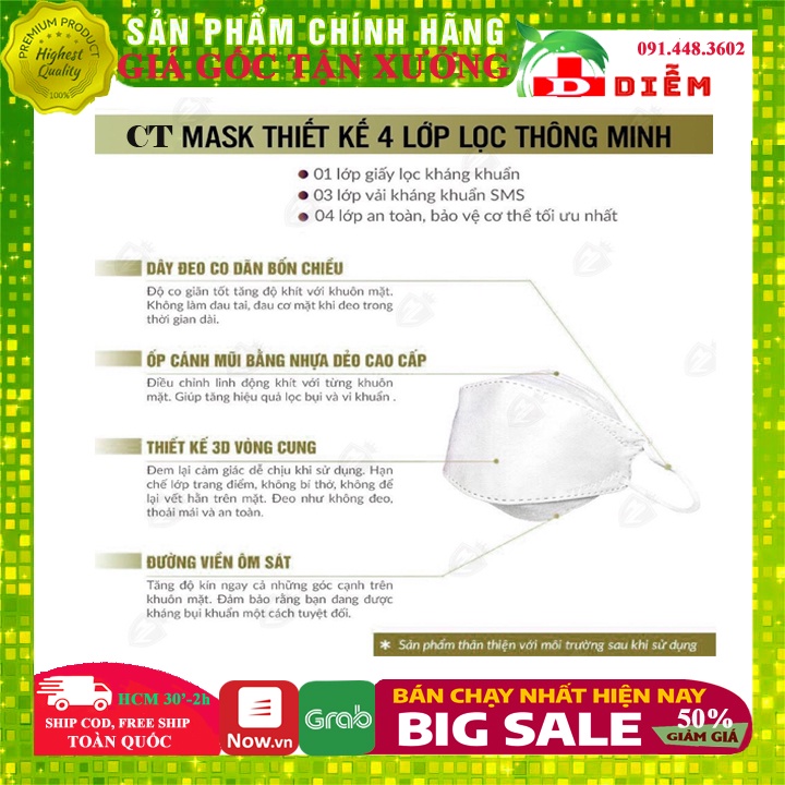 [CHÍNH HÃNG] Khẩu Trang 4D KF94 4 Lớp Kháng Khuẩn Xịn, Lọc Bụi Siêu Mịn Chuẩn FDA-CE