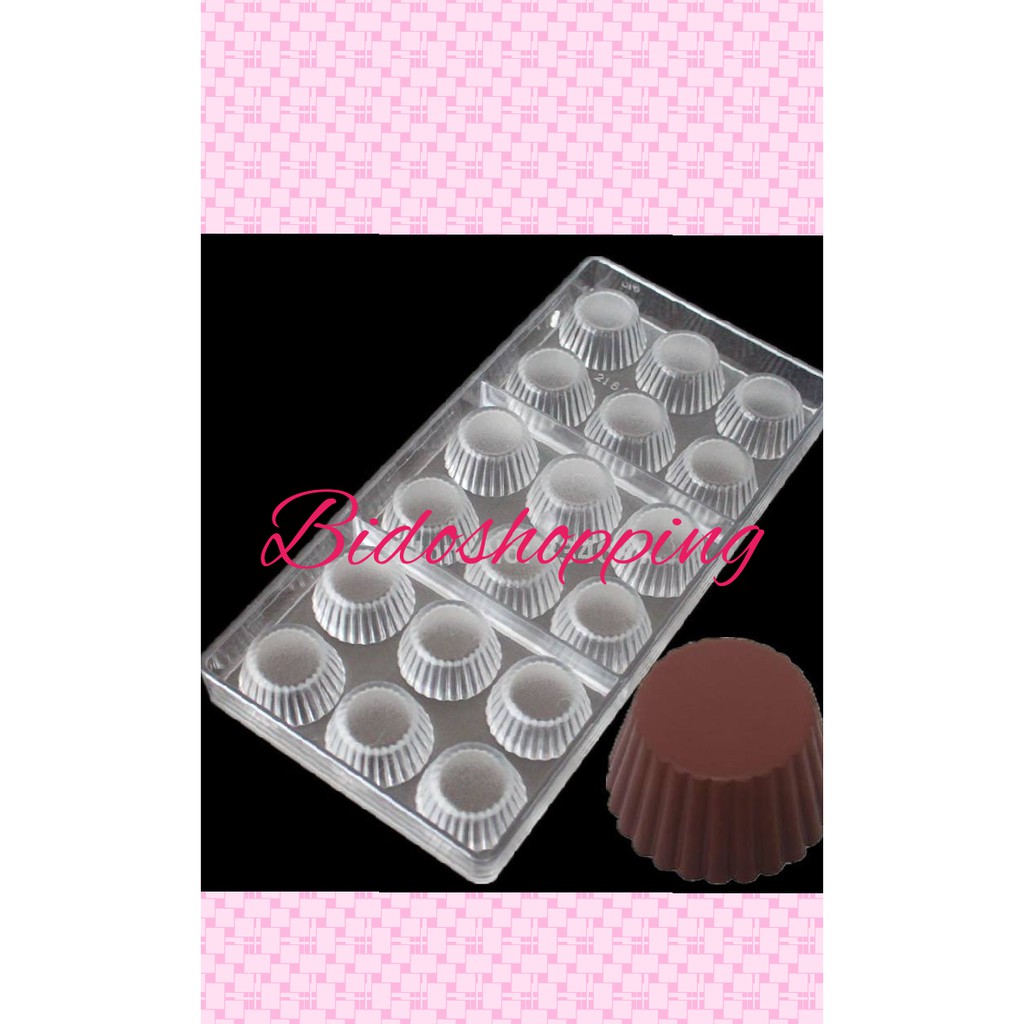Khuôn chocolate hình tròn có cạnh sọc 2166