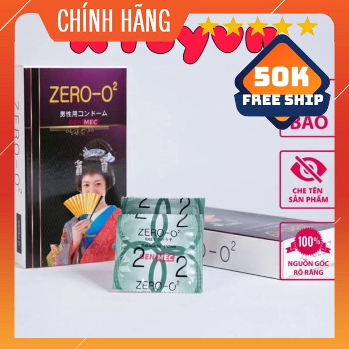 Bao Cao Su Zero 02 siêu mỏng 49mm hộp 12 cái