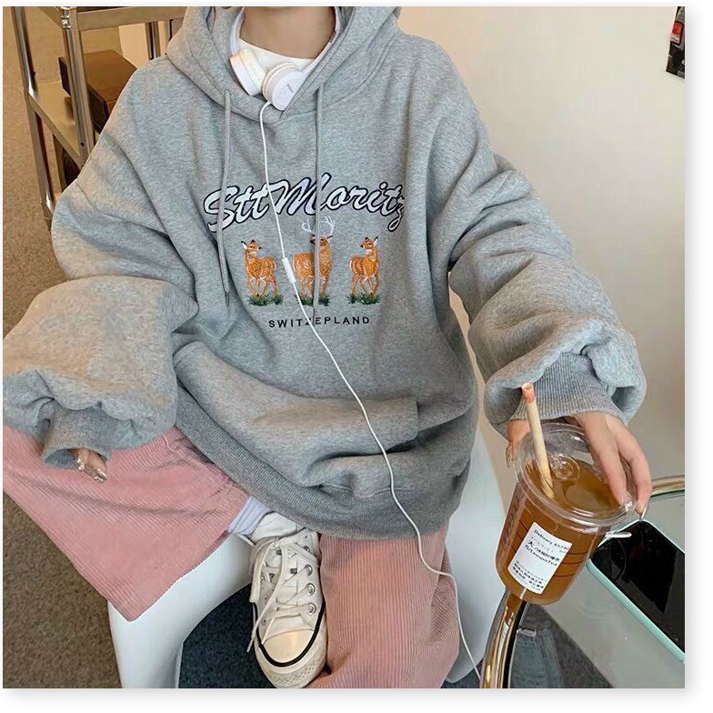 ÁO KHOÁC NỮ HOODIES FORM RỘNG,THIẾT KẾ HỌA TIẾT XINH XẮN,CHẤT LIỆU VÃI NỈ THOÁNG MÁT KHÁNH AN STORE
