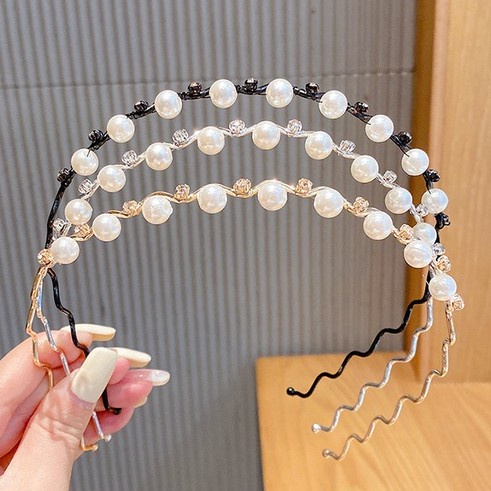 Băng Đô Cài Tóc Đính Ngọc Trai Nhân Tạo Thiết Kế Đơn Giản Thời Trang Phong Cách Hàn Quốc Cho Nữ