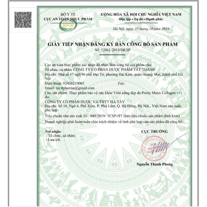Viên uống đẹp da Pretty Maxx Cellagen ++ Tất Thành Pharma tăng cường nội tiết tố nữ