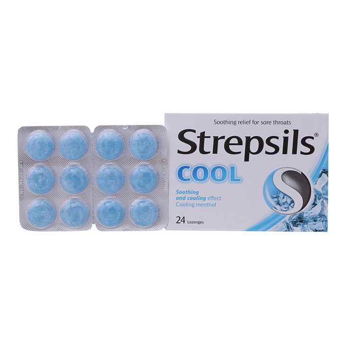 Viên ngậm ho rát họng Strepsils - Hộp 24 viên  Kẹo ngậm ho ngậm rát họng