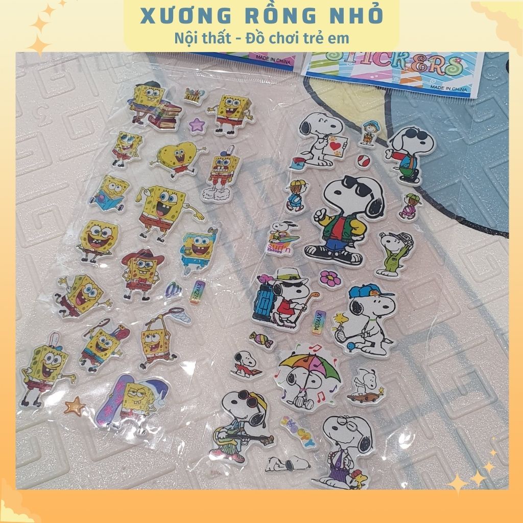 Sticker dán sổ, set sticker 9x12 cm hoạt hình trang trí nhiều chủ để xinh xắn cho bé yêu
