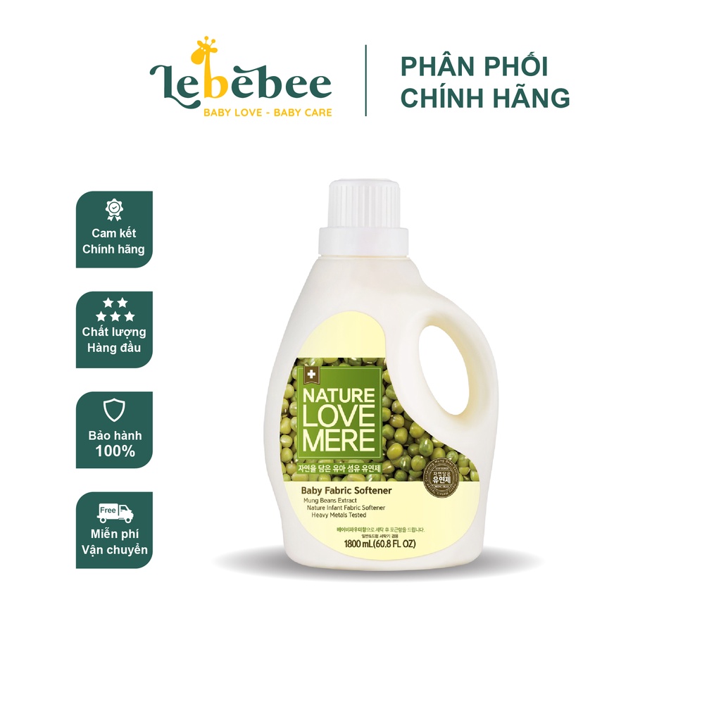 Nước giặt xả Nature Love Mere Đậu xanh 1300ml/ 1800ml