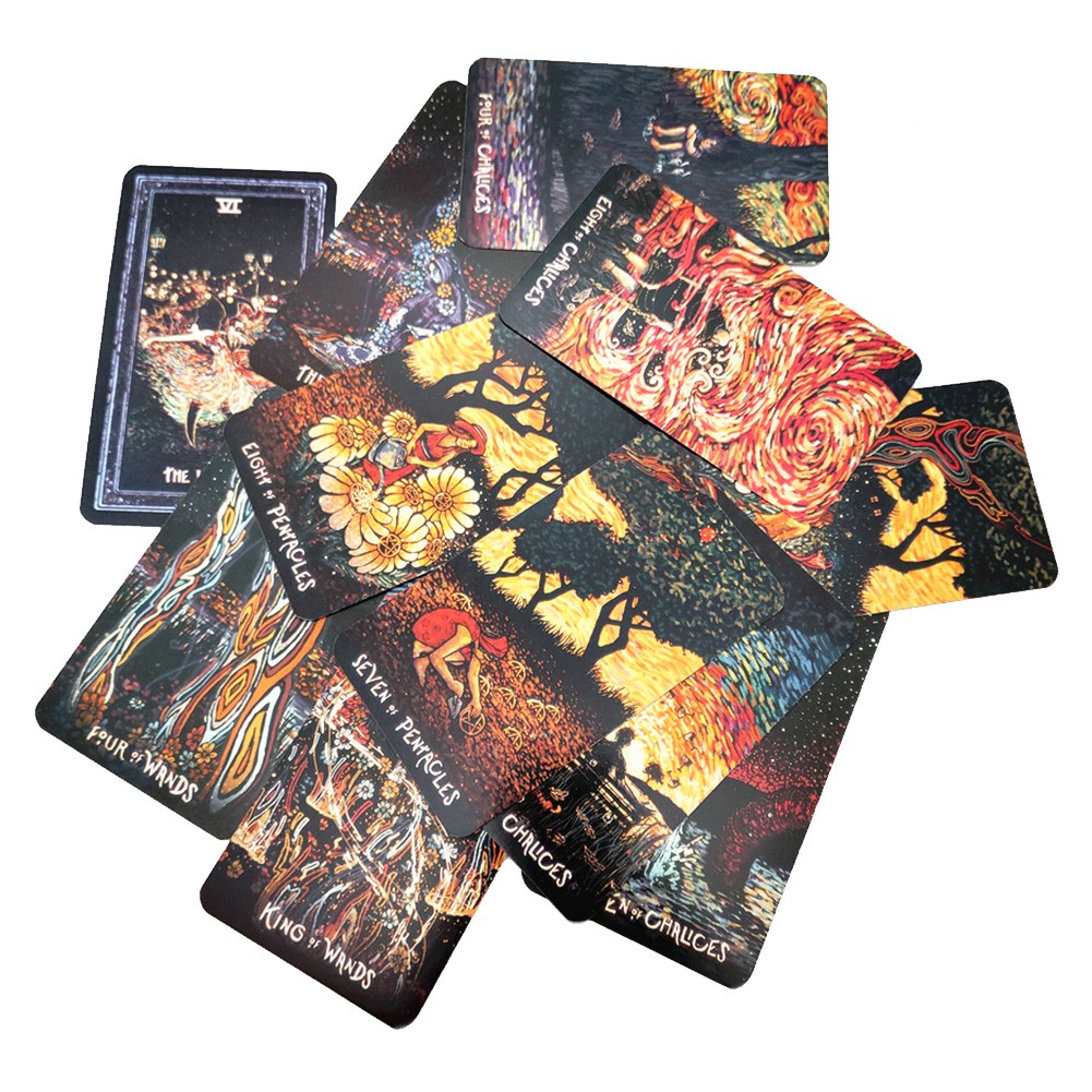 Bộ bài tarot 78 lá mạ bạc phiên bản tiếng anh sử dụng tiện lợi