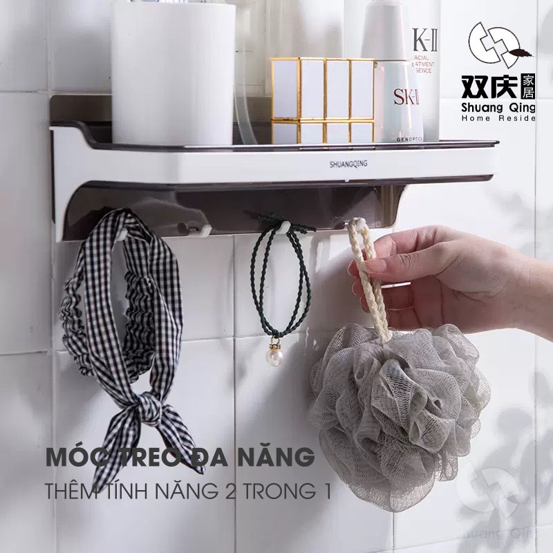 Kệ Đa Năng Kèm Móc Treo SHUANGQING Dán Tường Nhựa ABS SQ-5287