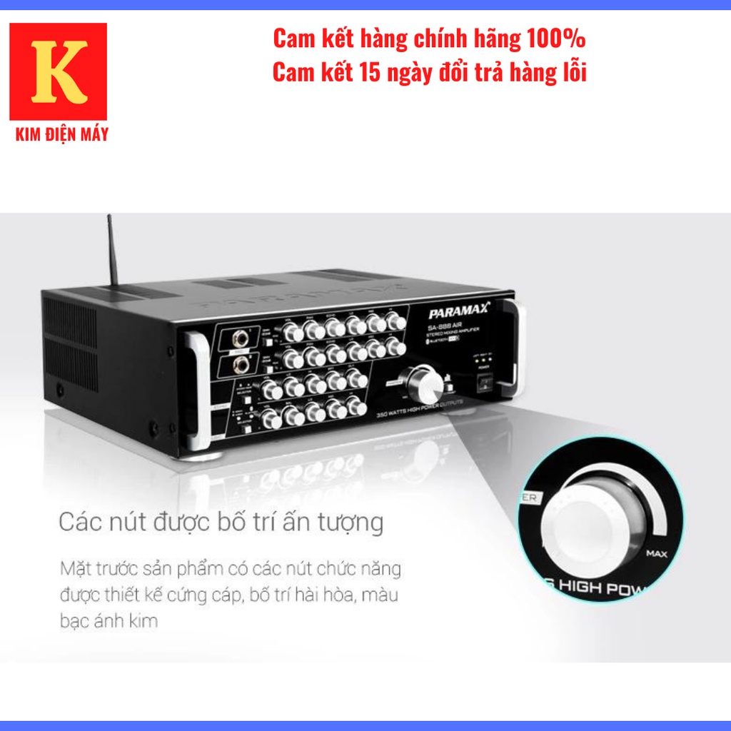 Amply Paramax SA-999 AIR MAX LIMITED-công suất 700W kết nối bluetooth bảo hành 3 nămm toàn quốc