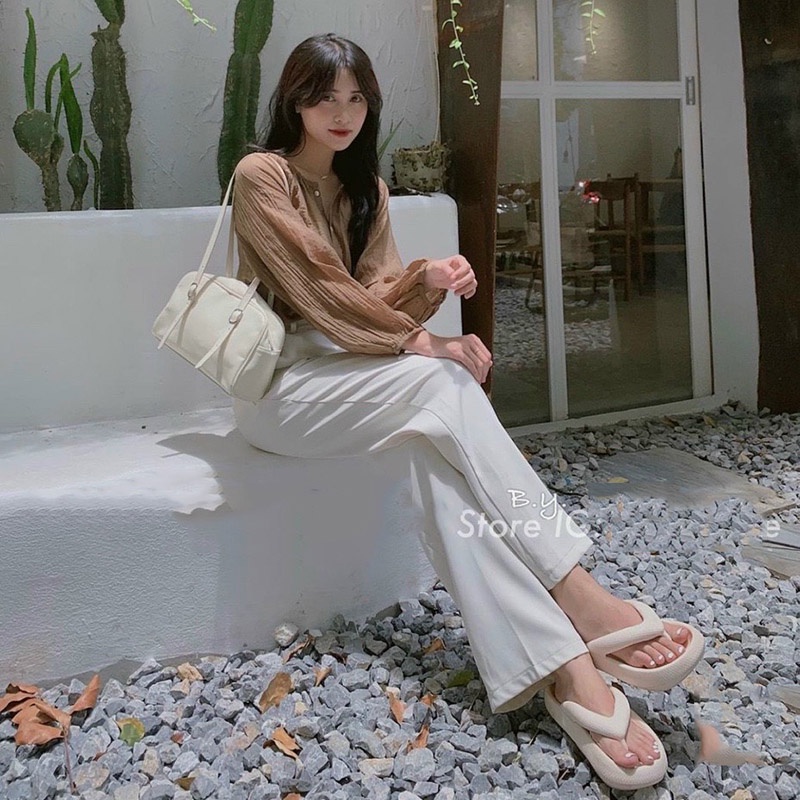 Áo Sơ Mi Cổ Tròn Voan Tơ Hàng Quảng Châu AP012-Violet