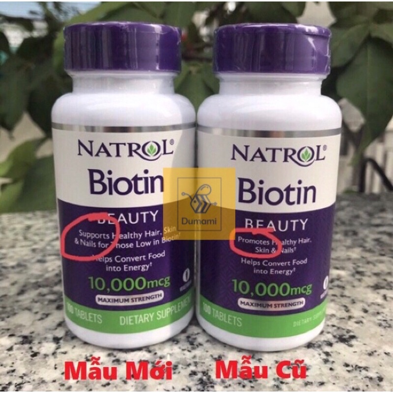 [date xa+ship nhanh] Natrol Biotin 10000mcg 100v hỗ trợ giảm rụng tóc và giúp mọc tóc của Mỹ