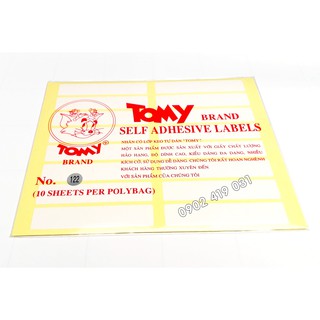 5 Xấp Giấy Decal Tomy 122 [ 1 Xấp 160 Nhãn 17 x 85mm ]