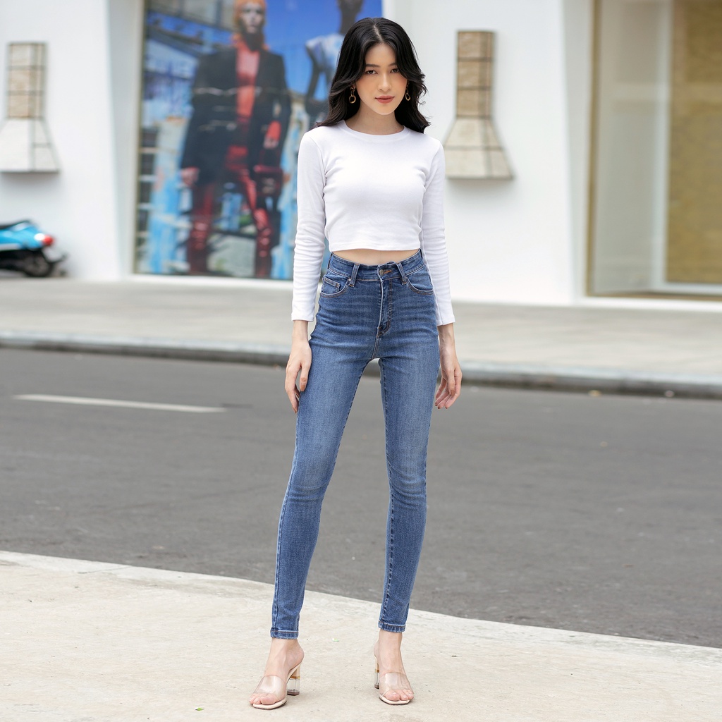 Quần Jean Nữ Lưng Cao Skinny Tôn Dáng Có Nhiều Màu Aaa Jeans