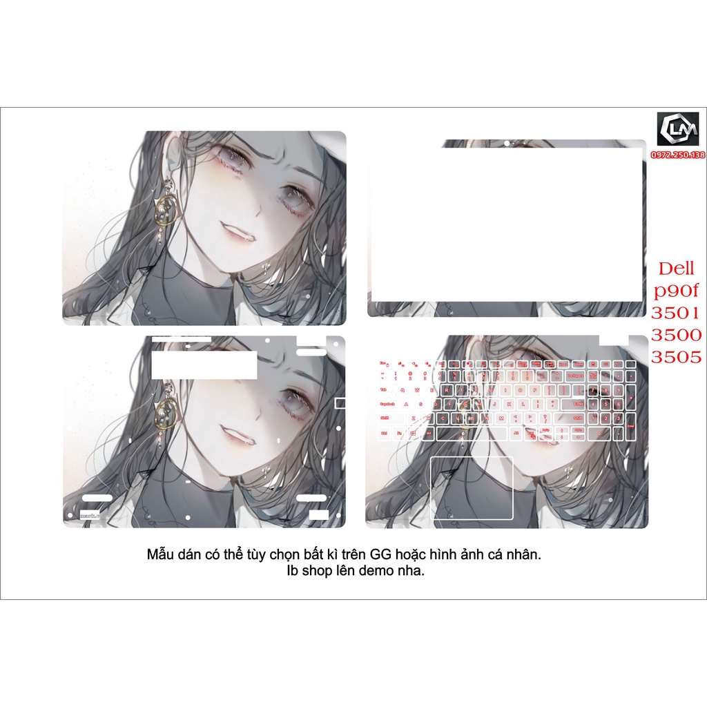 Skin dán cho laptop Dell inspiron 3501 theo yêu cầu, tùy chọn hình bất kì trên GG hoặc hình ảnh cá nhân.
