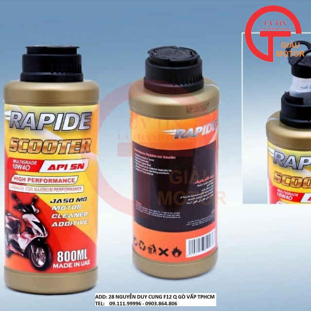 DẦU NHỚT CHO XE TAY GA CAO CẤP RAPIDE SCOOTER 10W40 API SN