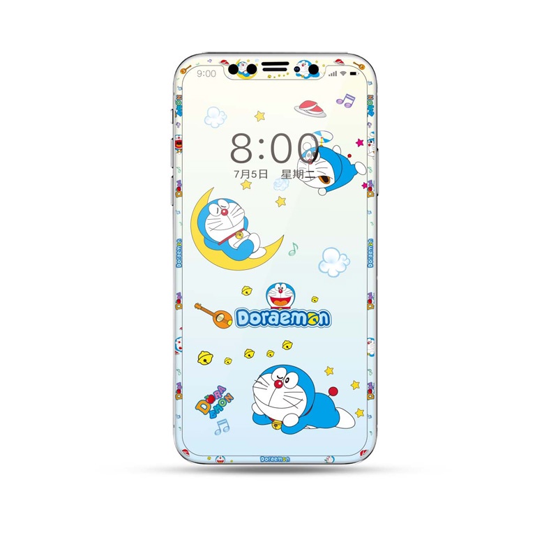 Kính Cường Lực Viền Dẻo Họa Tiết Hoạt Hình Dễ Thương Chống Nổ Cho iPhone 12 11 X XS XR Pro Max