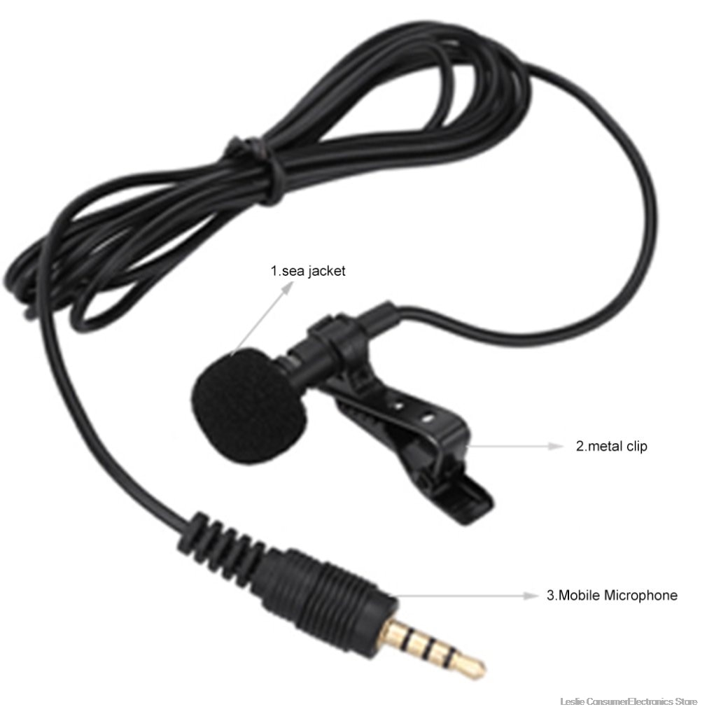 Micro Andoer GW-510C mini kẹp áo có dây thích hợp cho máy ảnh DSLR iPhone Andro