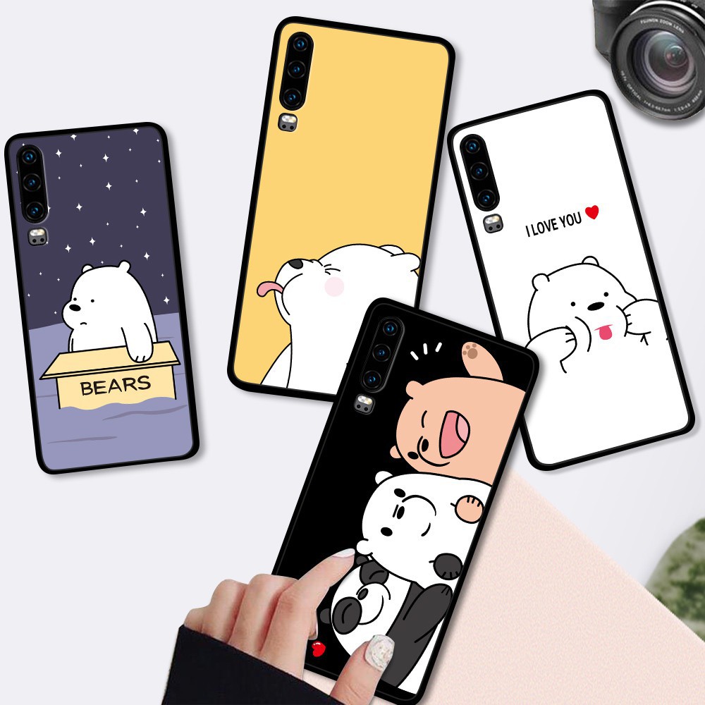Huawei P10 P8 P9 Plus Lite huawie For Soft Case Silicone Casing TPU Cute Cartoon We Bare Bears Phone Full Cover Simple Macaron Matte Shockproof Back Cases