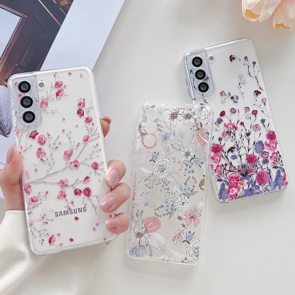 Ốp lưng mềm trong suốt cho samsung galaxy a24 s23 fe a53 a52 a22 a32 a42 a72 a82 a12 a33 a73 a71 a51 a52s 4g 5g vỏ hoa