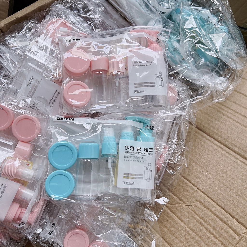 Combo bộ chiết mỹ phẩm 7 món tặng kèm túi zip