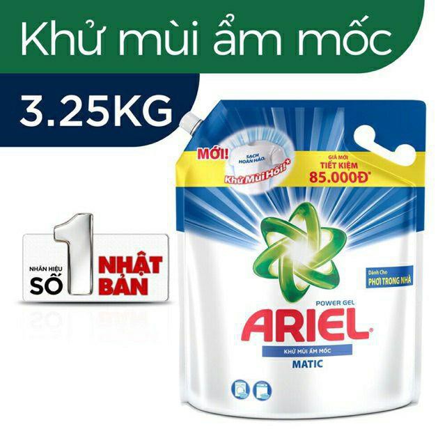 Nước Giặt Ariel Đậm Đặc Túi 3.2kg và 3.5kg