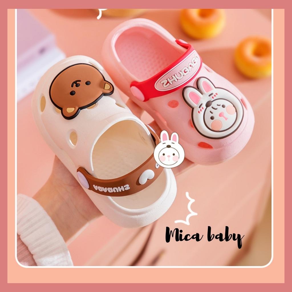 Dép sục cho bé siêu nhẹ hình gấu nâu đáng yêu Mica Baby GD01