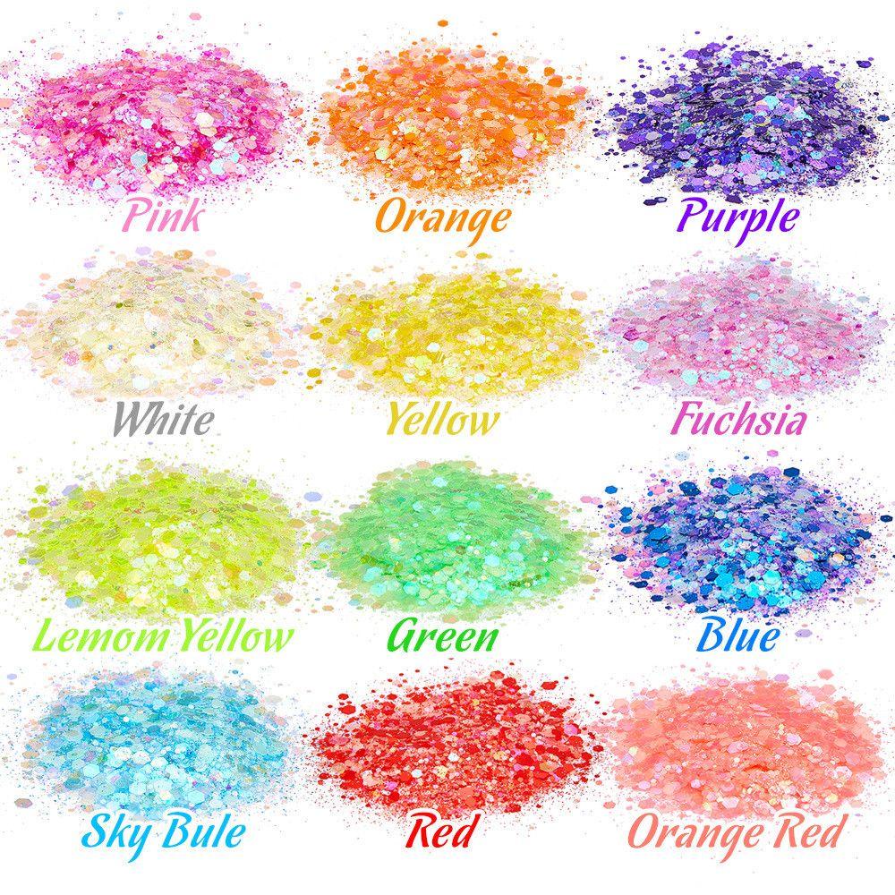 Bột Kim Tuyến Neon Phát Sáng Trong Bóng Tối Trang Trí Móng Tay