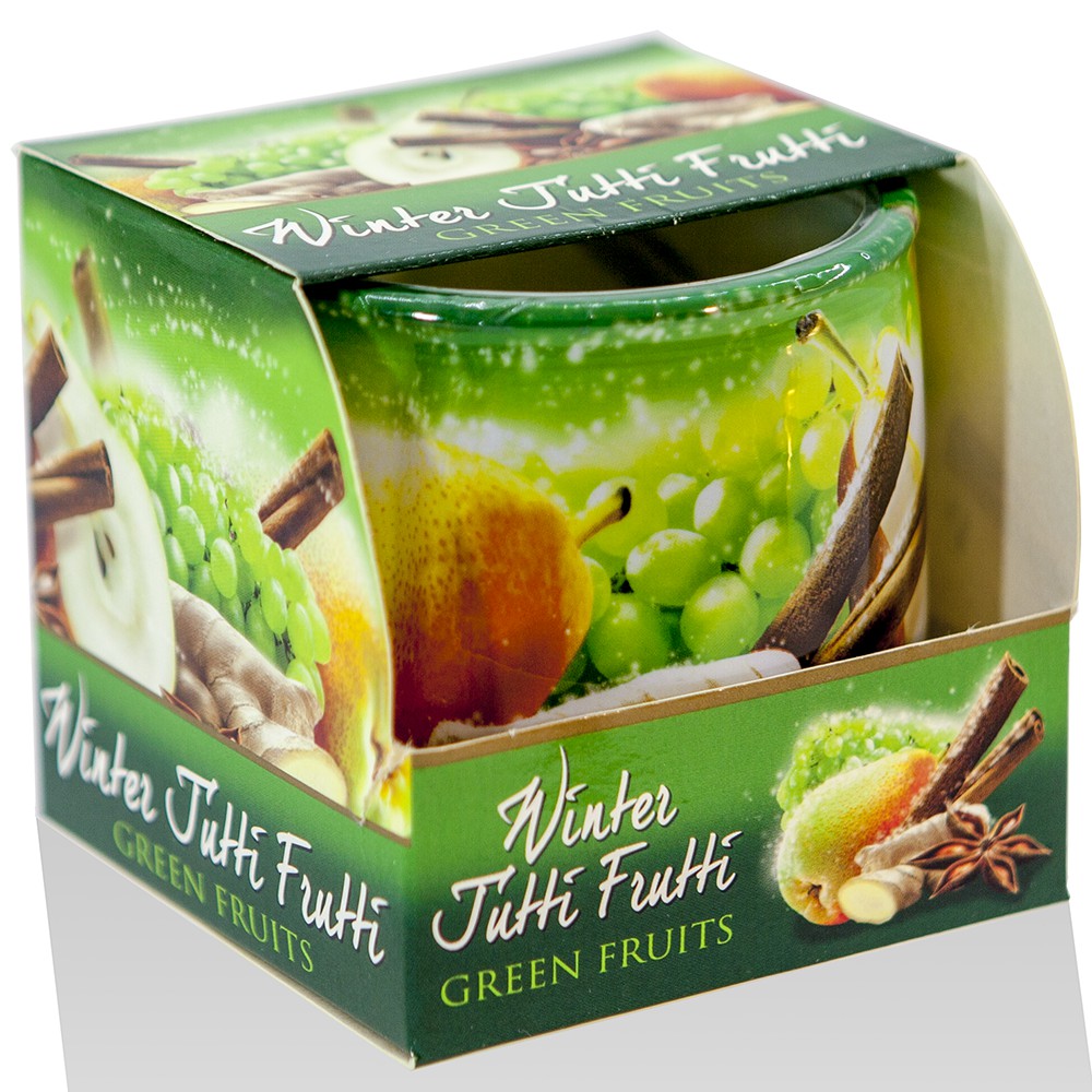 Ly nến thơm tinh dầu Bartek Winter Jutti Frutti 100g QT024471- nho, quế, lựu, nến xông phòng (giao mẫu ngẫu nhiên)