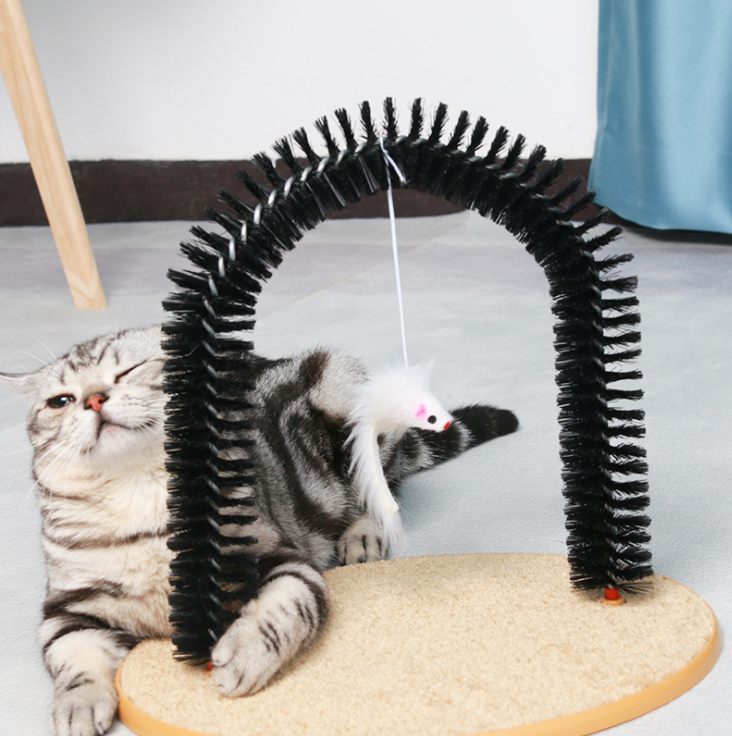 Đồ Chơi Trụ Massage Lấy Lông Thư Giãn, Bàn Cào Móng Kèm Catnip Cho Mèo-ShopPetAz