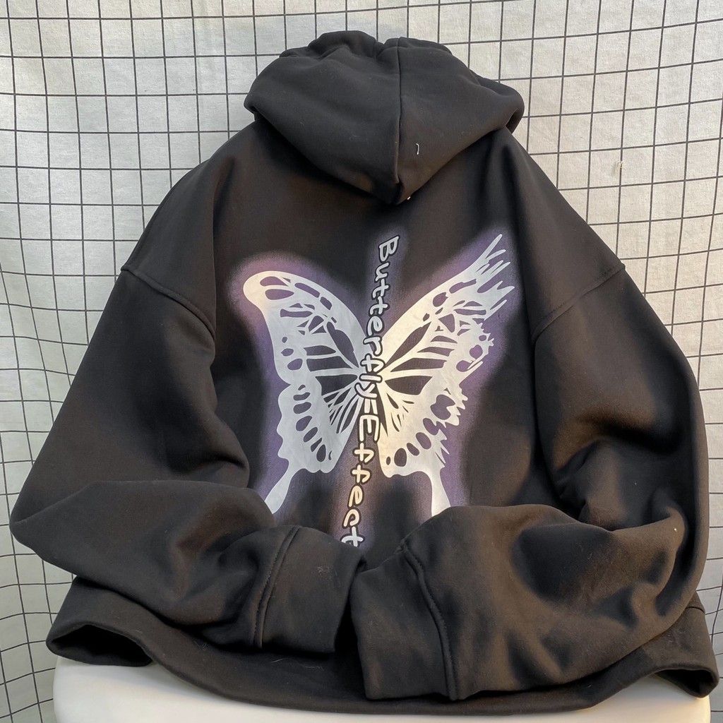 Áo khoác hoodie form rộng BUTTERFLY ulzzang (ảnh thật)