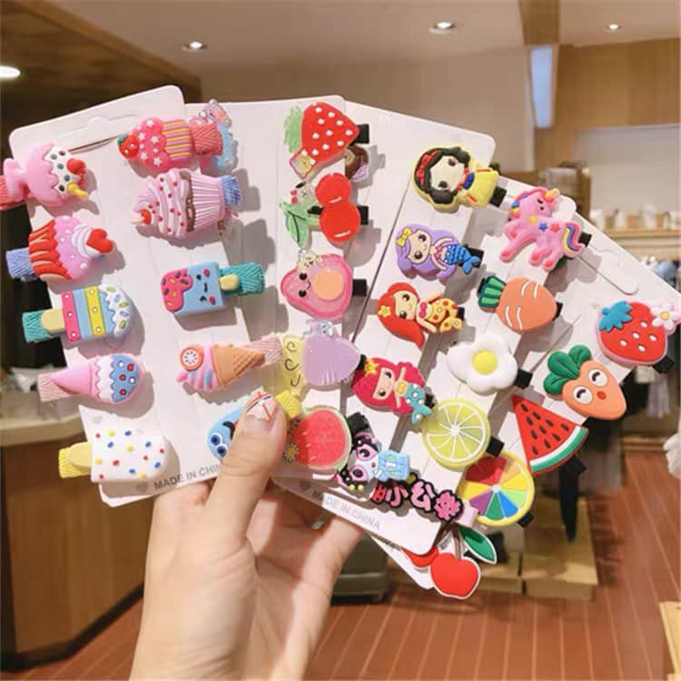 Kẹp Tóc Cho Bé 🍀FreeShip🍀 Set 10 Kẹp Nhiều Hình Dễ Thương Kute-Phụ Kiện Tóc phong các Hàn Quốc