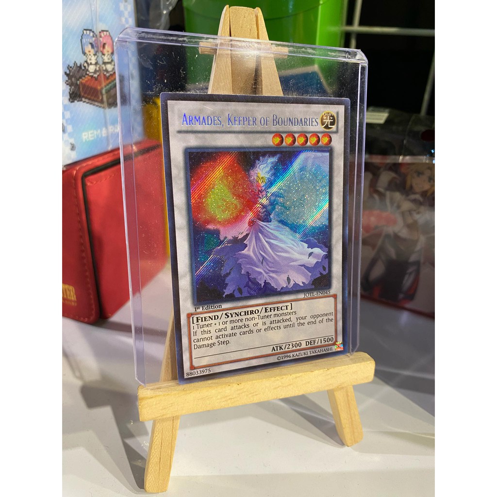 Lá bài thẻ bài Yugioh Armades Keeper of Boundaries – gold secret rare - Tặng bọc bài nhựa bảo quản