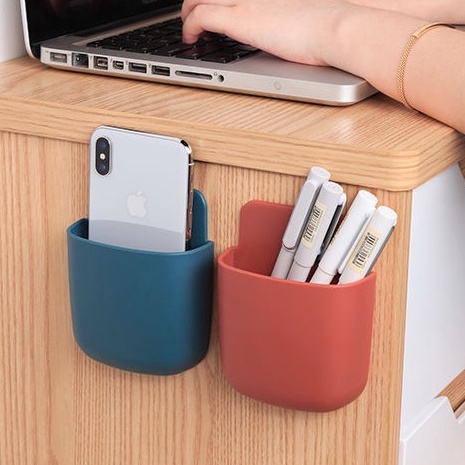 Kệ Dán Tường Cắm Bút Viết Điện Thoại Remote Nhà Tắm Phòng Ngủ Trang Trí Bàn Làm Việc H065