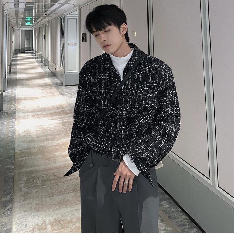 ❃Áo Sơ Mi Khoác Ngoài Dáng Rộng Họa Tiết Kẻ Sọc Thời Trang Mùa Xuân Phong Cách Nhật Bản Mới Cho Nam