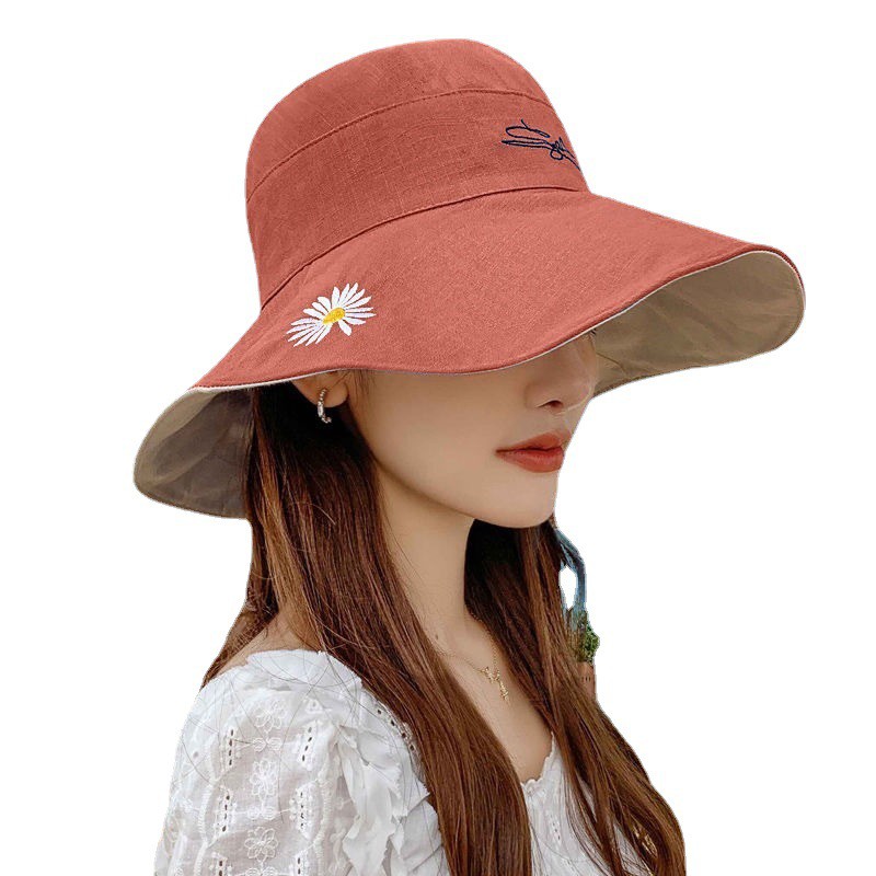 Mũ nón Hai Mặt dễ thương, Chống Tia Uv TO21, có Họa Tiết Hoa Cúc Nhiều Màu Có Thể Gấp Gọn Cho Nữ