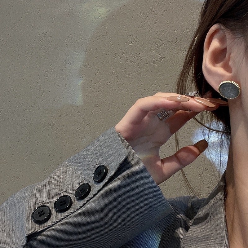 Khuyên Tai Acrylic Kiểu Dáng Hình Học Phong Cách Hàn Quốc Độc Đáo