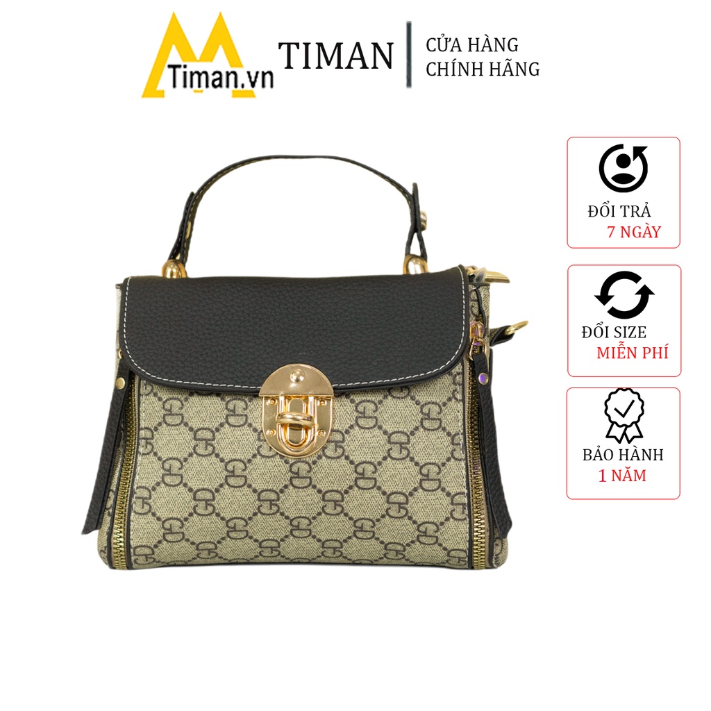 Túi xách nữ đeo chéo mini màu đen đẹp chất liệu da đi du lịch phong cách công sở bảo hành 1 năm TB95 TIMAN
