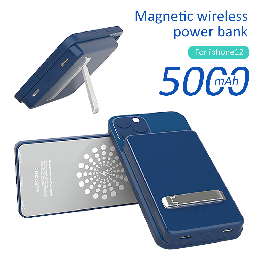 FREE - Ngân hàng điện không dây từ tính 18W 5000mAh Ngân hàng điện không dây từ tính di động Mini Magnetic sạc nhanh không dây cho điện thoại