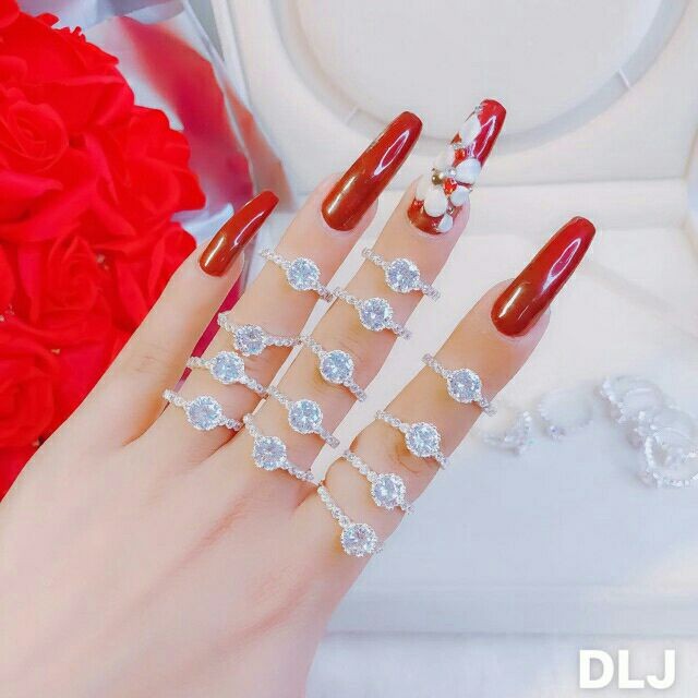 NHẪN BẠC TA ĐÍNH ĐÁ TRẮNG