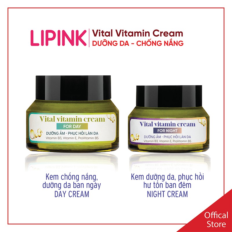 Kem dưỡng da - chống nắng Vital Vitamin Cream - Chống nắng ban ngày, dưỡng da, phục hồi hư tổn ban đêm