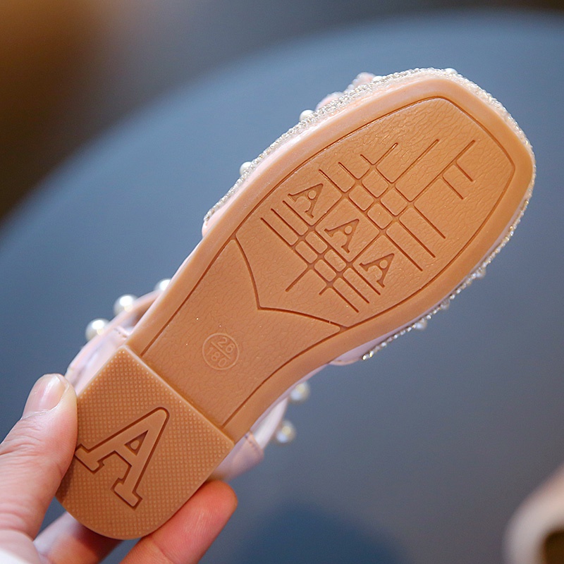 Giày Công Chúa Đế Bằng Chống Trượt Đính Đá Và Nơ Dành Cho Bé Gái 2-16 Tuổi