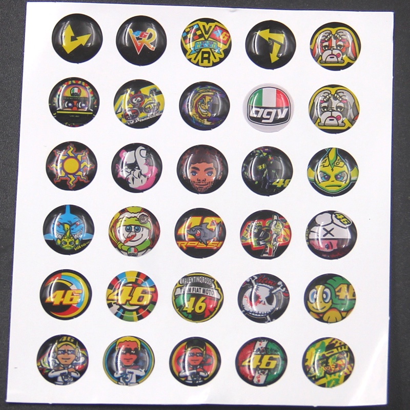 30 Miếng Dán Hình Mái Vòm Nhỏ 3D Trang Trí Xe Mô Tô