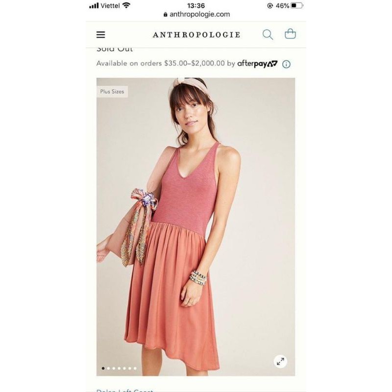 Đầm thun Dolan phối 2 màu