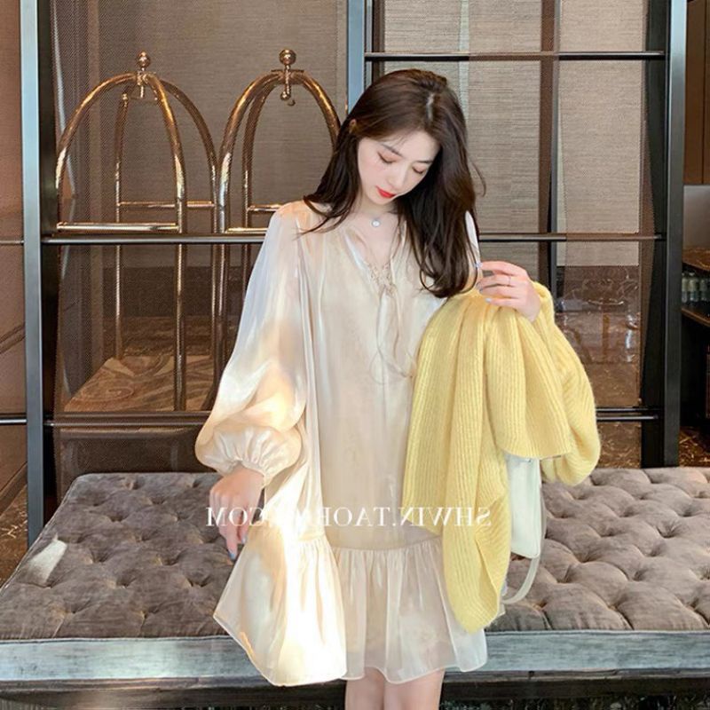 Set váy tiểu thư 2 món dễ thương.Váy suông babydoll phối váy 2 dây suông xinh xắn.Đầm công chúa