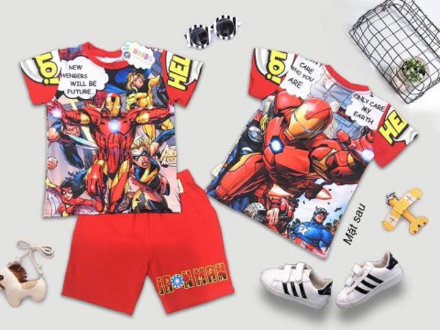 Bộ ironman truyện tranh SAMKIDS  size 10-15.