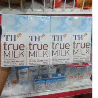 Lốc 4 hộp 180ml sữa tươi tiệt trùng Sô cô la nguyên chất TH True milk