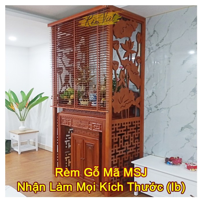 Rèm gỗ cửa sổ phòng khách phòng thờ sáo gỗ dọc giá rẻ