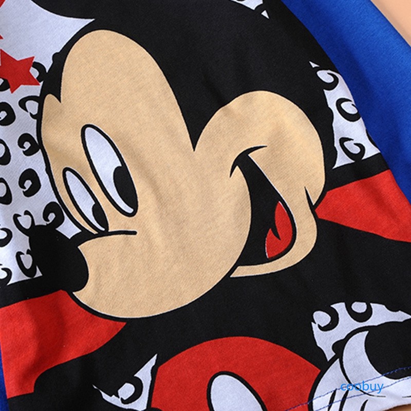 Bộ đồ ngủ tay dài họa tiết chuột mickey đáng yêu dành cho bé